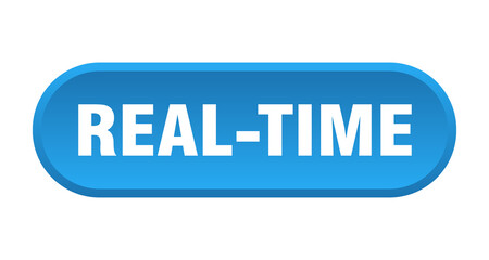 real-time button. rounded sign on white background