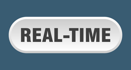 real-time button. rounded sign on white background