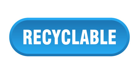 recyclable button. rounded sign on white background