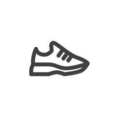 Sport shoe line icon. linear style sign for mobile concept and web design. Sneaker shoe outline vector icon. Symbol, logo illustration. Vector graphics