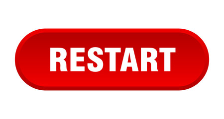 restart button. rounded sign on white background