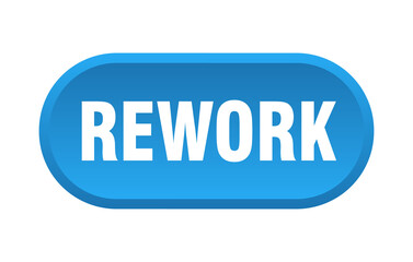 rework button. rounded sign on white background
