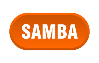 samba button. rounded sign on white background