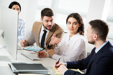 Fototapeta premium Business people working together in the office