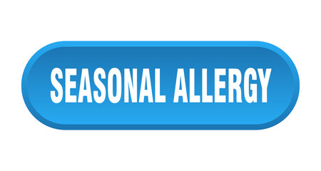 seasonal allergy button. rounded sign on white background