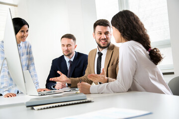 Fototapeta premium Business people working together in the office