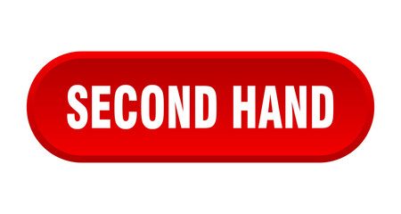 second hand button. rounded sign on white background