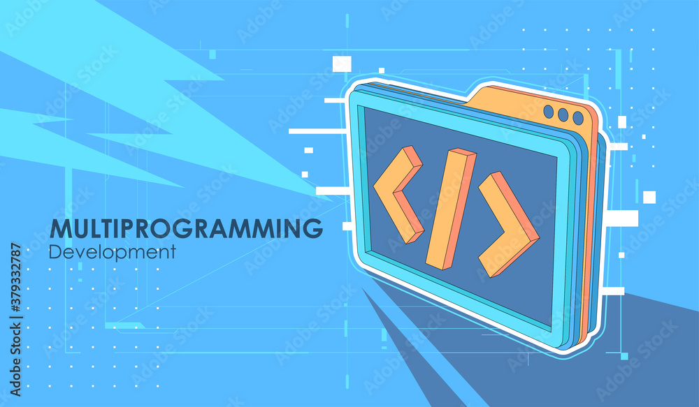 Poster development and software. concept of programming, data processing. internet education course degree 