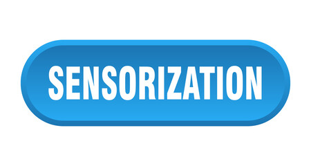 sensorization button. rounded sign on white background