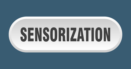 sensorization button. rounded sign on white background