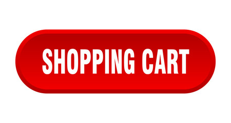 shopping cart button. rounded sign on white background