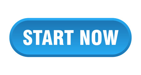 start now button. rounded sign on white background
