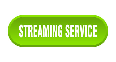 streaming service button. rounded sign on white background