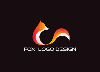Fox logo design vector logo template