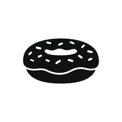 Glazed donut with sprinkles simple icon vector design