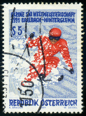 Skier sportsman, Alpine Ski World Championships, Saalbach-Hinterglemm, sport, Austria, circa 1991