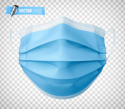 Masque chirurgical vectoriel sur fond transparent