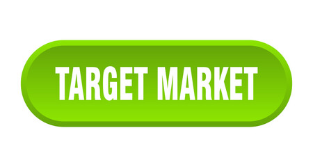 target market button. rounded sign on white background