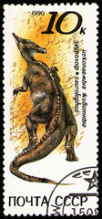 dinosaur Saurolophus, prehistoric fauna, circa 1990