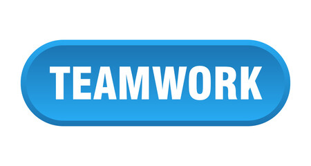 teamwork button. rounded sign on white background