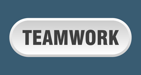 teamwork button. rounded sign on white background