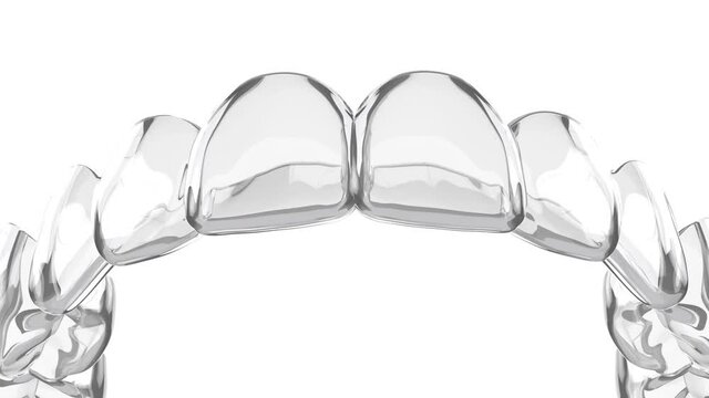 Invisalign removable aligner over white background