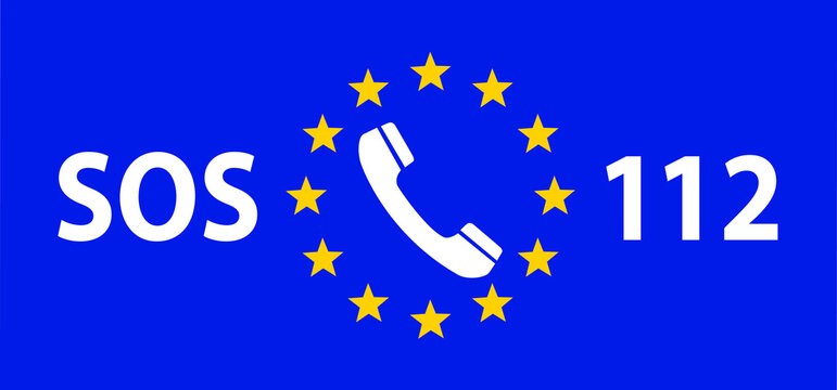 Helpline European day of emergency number 112 Day 11 february 11 SOS symbool Safety first Medical logo Vector Fun sign icon icons Distress signal Alarm help location pincall phone lifebuoy police