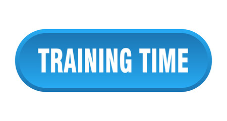 training time button. rounded sign on white background