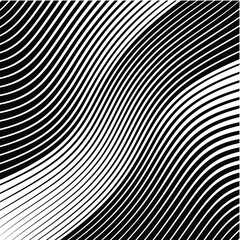 Abstract warped Diagonal Striped Background . Vector curved twisted slanting, waved lines texture