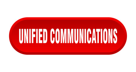 unified communications button. rounded sign on white background
