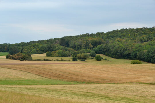 Campagne de Haute-Sa&ocirc;ne, paysage agricole, Les Pelouses des Monts de Gy, France