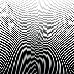 Abstract warped Diagonal Striped Background . Vector curved twisted slanting, waved lines texture