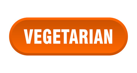vegetarian button. rounded sign on white background