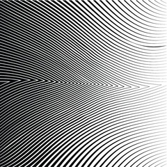 Abstract warped Diagonal Striped Background . Vector curved twisted slanting, waved lines texture