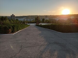 Obraz premium sunset over the river