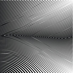 Abstract warped Diagonal Striped Background . Vector curved twisted slanting, waved lines texture