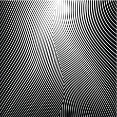 Abstract warped Diagonal Striped Background . Vector curved twisted slanting, waved lines texture