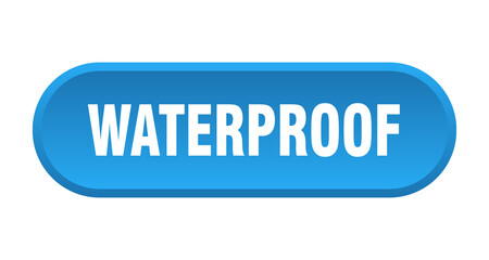 waterproof button. rounded sign on white background