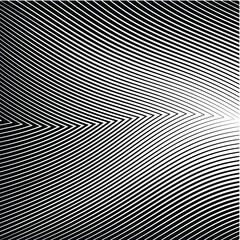 Abstract warped Diagonal Striped Background . Vector curved twisted slanting, waved lines texture