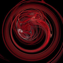 3D visualization and isolated abstract fractal on a black background. The abstract computer is generated by a fractal design.