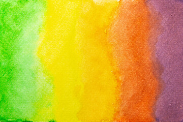 Colorful watercolor wallpaper. Hand painted green, yellow, orange and red watercolor background.