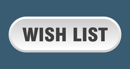 wish list button. rounded sign on white background
