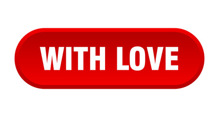 with love button. rounded sign on white background