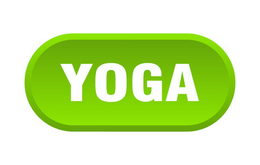 yoga button. rounded sign on white background