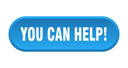 you can help button. rounded sign on white background