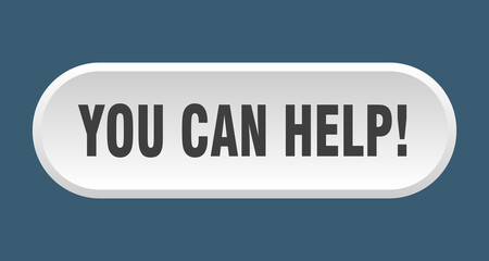 you can help button. rounded sign on white background