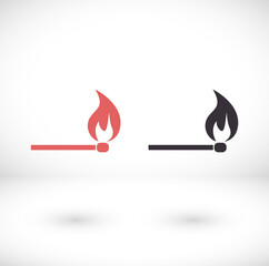 Match stick burns vector icon. Burning matchstick sign.vector icon Fire symbol. vector icon Download arrow, handshake, tick and heart. Flat circle buttons.