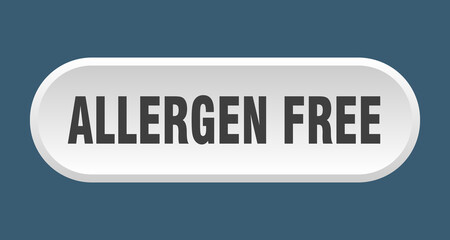 allergen free button. rounded sign on white background