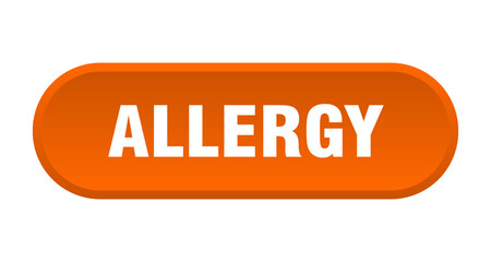 allergy button. rounded sign on white background
