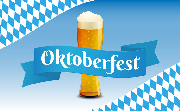 Oktoberfest beer festival celebration poster or flyer template. Vector illustration EPS10.